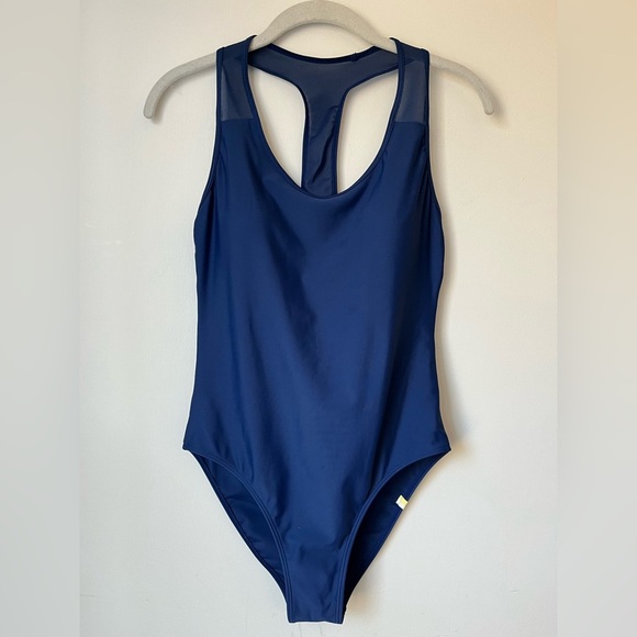 Summersalt Swimwear Women’s 8 Mesh Diver Navy One Piece Swimsuit Bathing Suit - Picture 3 of 8